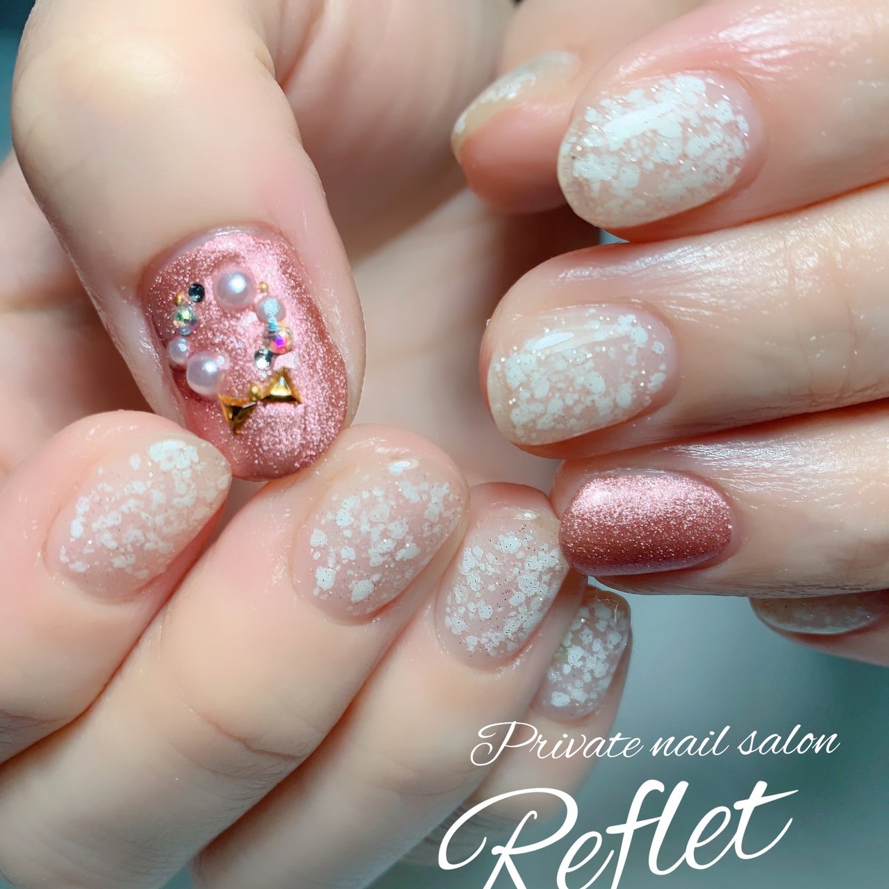 冬 クリスマス ハンド シンプル ラメ Reflet Nail ルフレ のネイルデザイン No ネイルブック