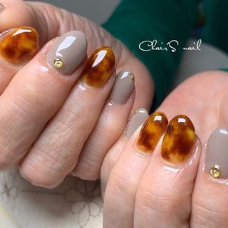 #nail #nailart #naildesign #gel #gelnails #ネイル #ネイルアート #ネイルデザイン #ジェル #ジェルネイル #べっ甲 #べっ甲ネイル #定番 #秋仕様 #グレージュネイル #グレージュ #秋カラー #大人ネイル #可愛い #人気 #ハンドネイル #北九州市 #八幡西区 #自宅ネイルサロン #네일 #ネイルブック #Chair'S nail #ネイルブック