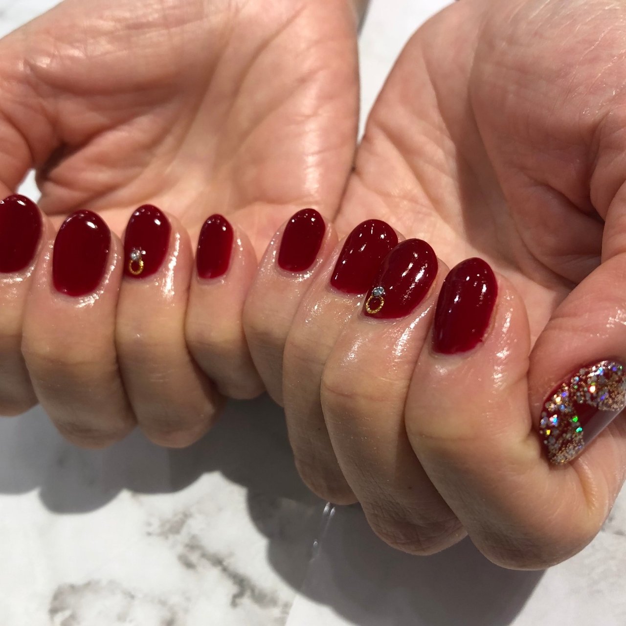 パーティー ハンド ラメ ワンカラー ショート Fast Nail ファストネイル のネイルデザイン No ネイルブック