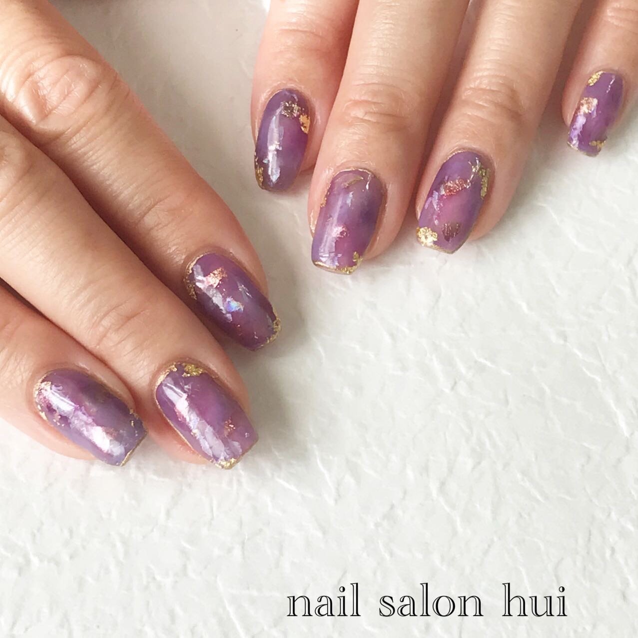 ハンド パープル ゴールド お客様 Nailsalon Huiのネイルデザイン No ネイルブック