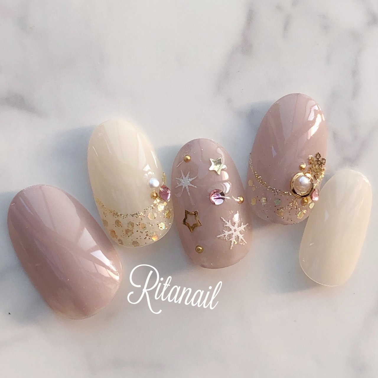 冬 クリスマス オフィス パーティー ハンド Ritanailのネイルデザイン No ネイルブック