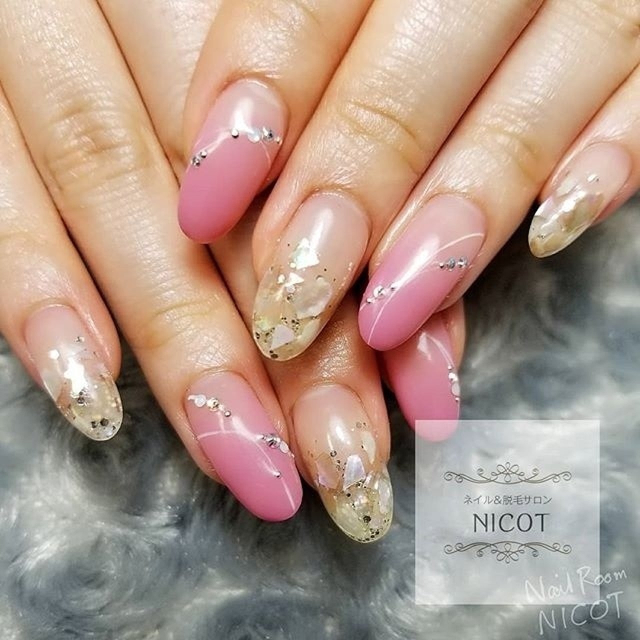 オールシーズン グラデーション シェル クリア ピンク Nicoのネイルデザイン No ネイルブック