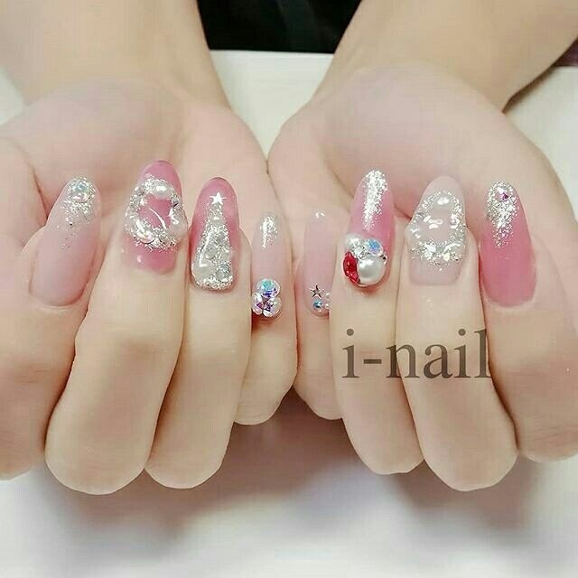 冬 クリスマス ハンド ラメ ワンカラー I Nailのネイルデザイン No