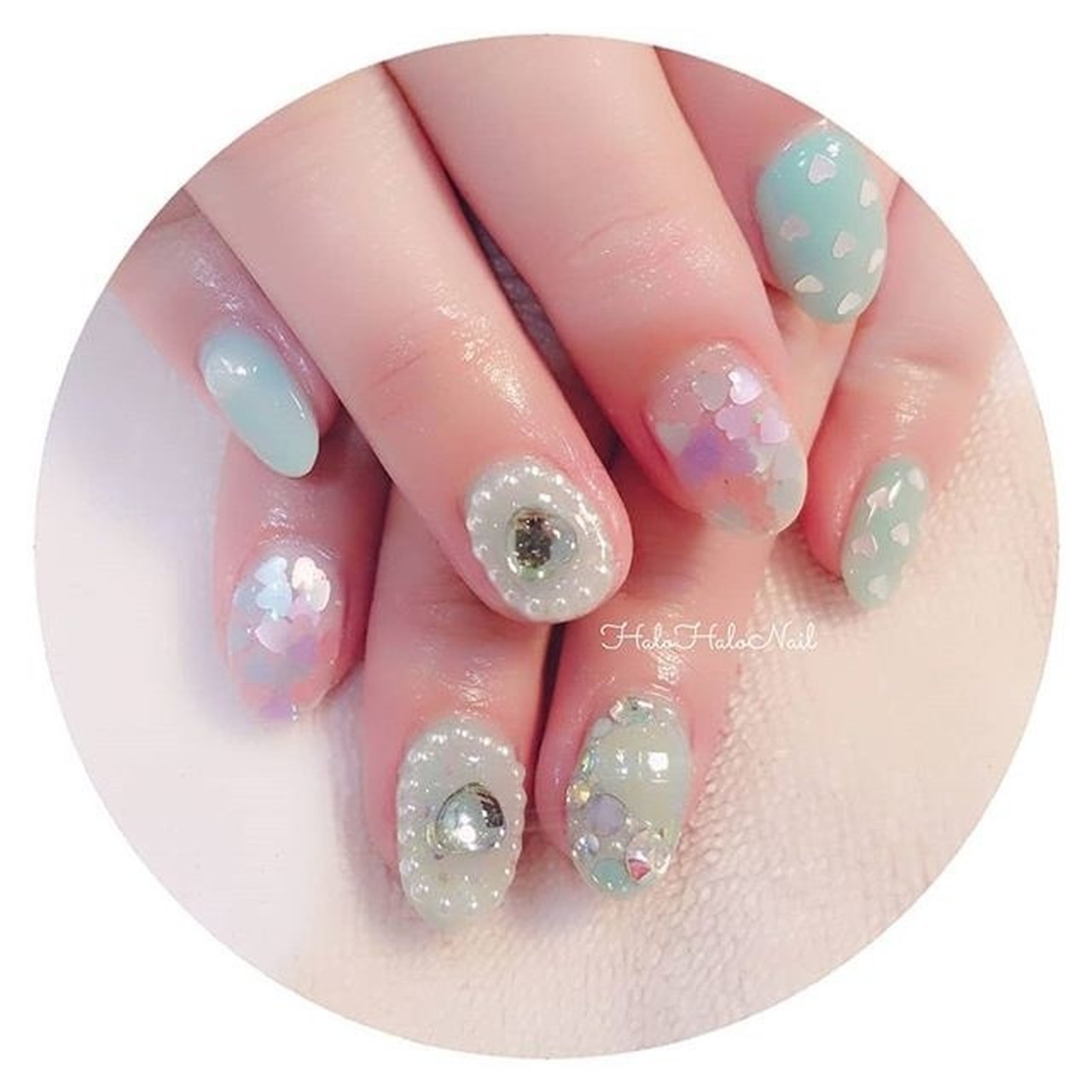 オールシーズン ライブ パーティー ハンド ハート Halohalonailのネイルデザイン No ネイルブック