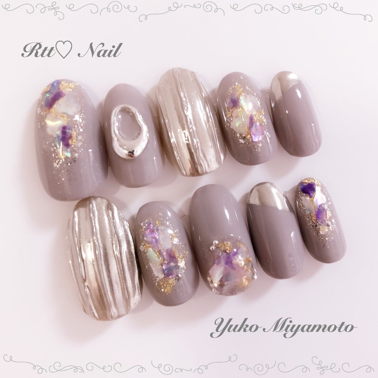 冬 変形フレンチ ラメ ワンカラー ミラー Rtt Nailのネイルデザイン No ネイルブック