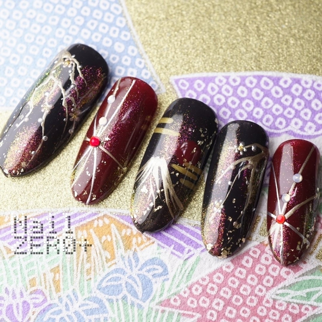 冬 お正月 成人式 卒業式 ハンド 塩見隼人 池袋 ネイルゼロプラスのネイルデザイン No ネイルブック