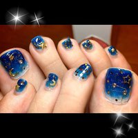 星 ネイビー セルフネイルのネイルデザイン ネイルブック