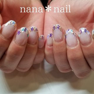 クリスマス リーフホロのネイルデザイン ネイルブック