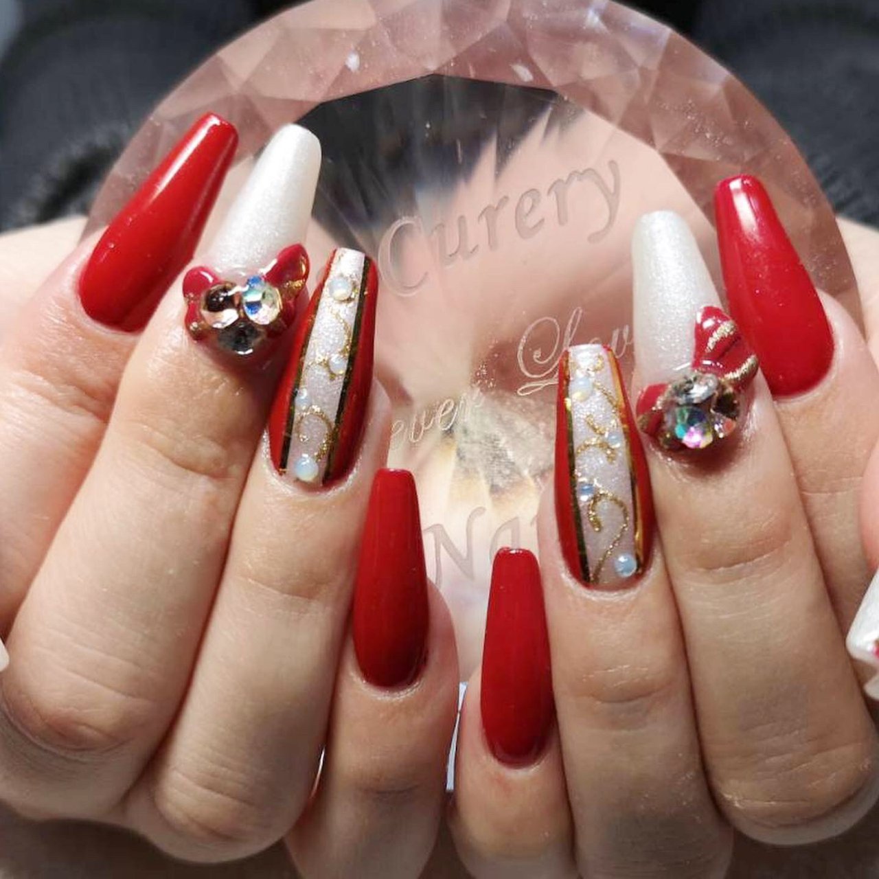 冬 クリスマス ハンド ワンカラー ロング Ecn Nailのネイルデザイン No ネイルブック