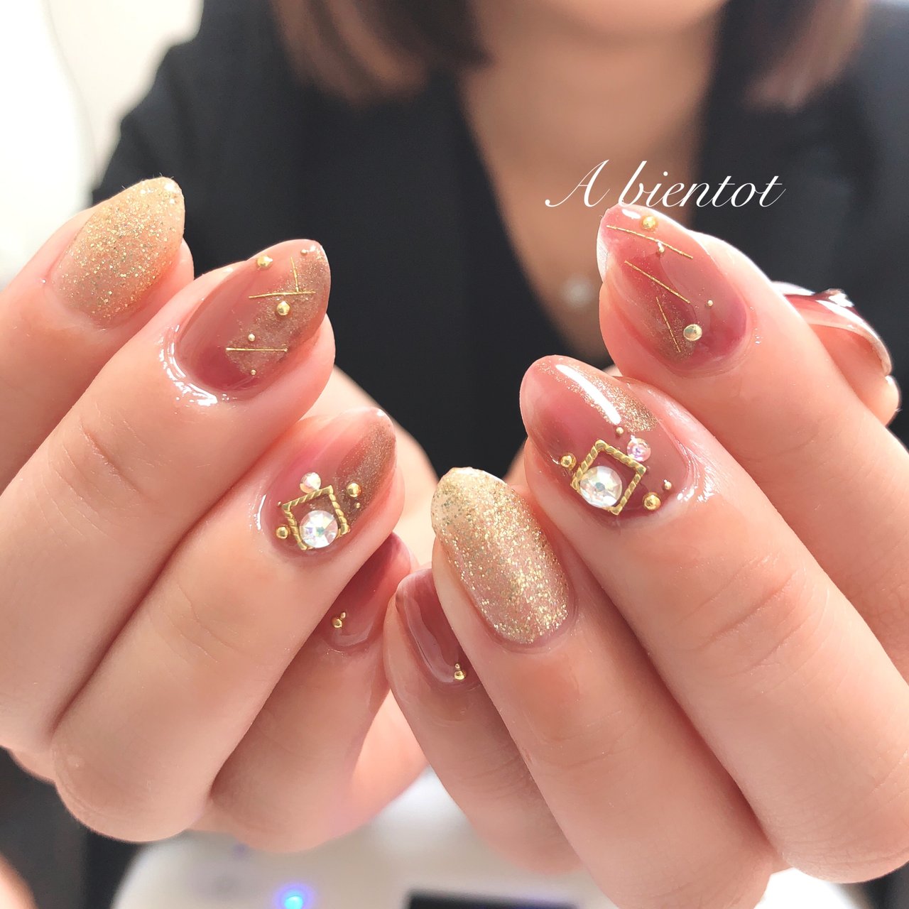 秋 冬 オールシーズン パーティー ハンド 京都伏見abientotprivatenailsalon カルジェル専門ネイルサロンのネイルデザイン No ネイルブック