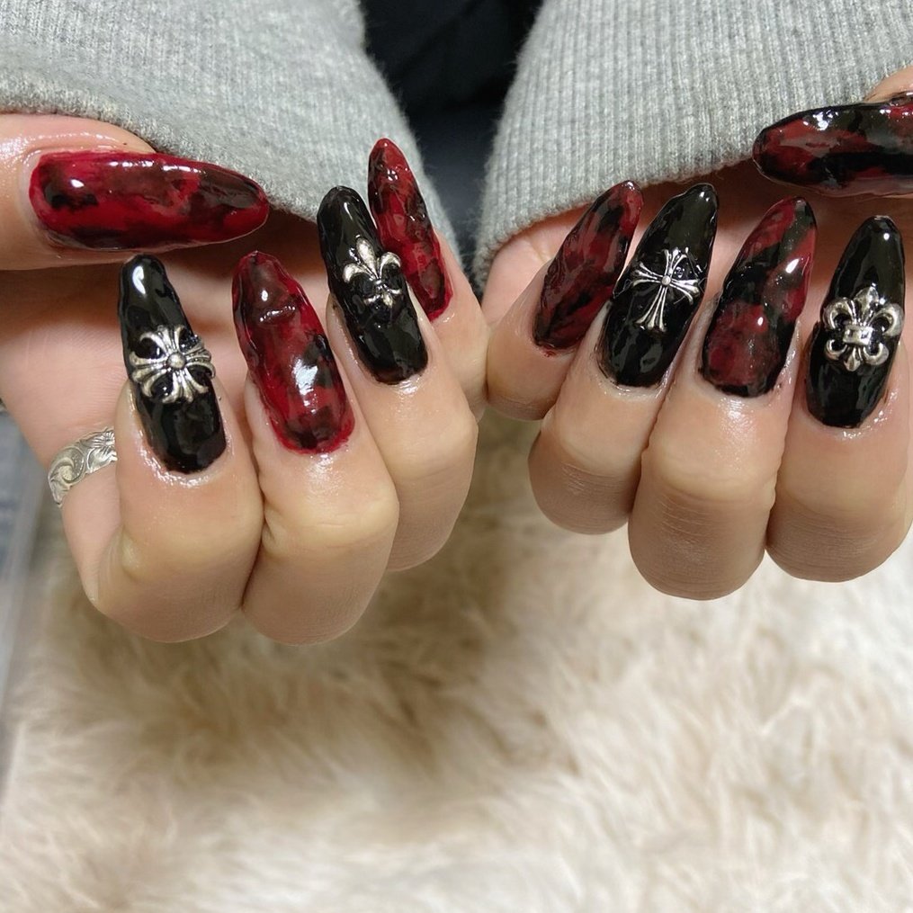 オールシーズン ハンド ニュアンス ロング ブラック Azu Nail のネイルデザイン No ネイルブック