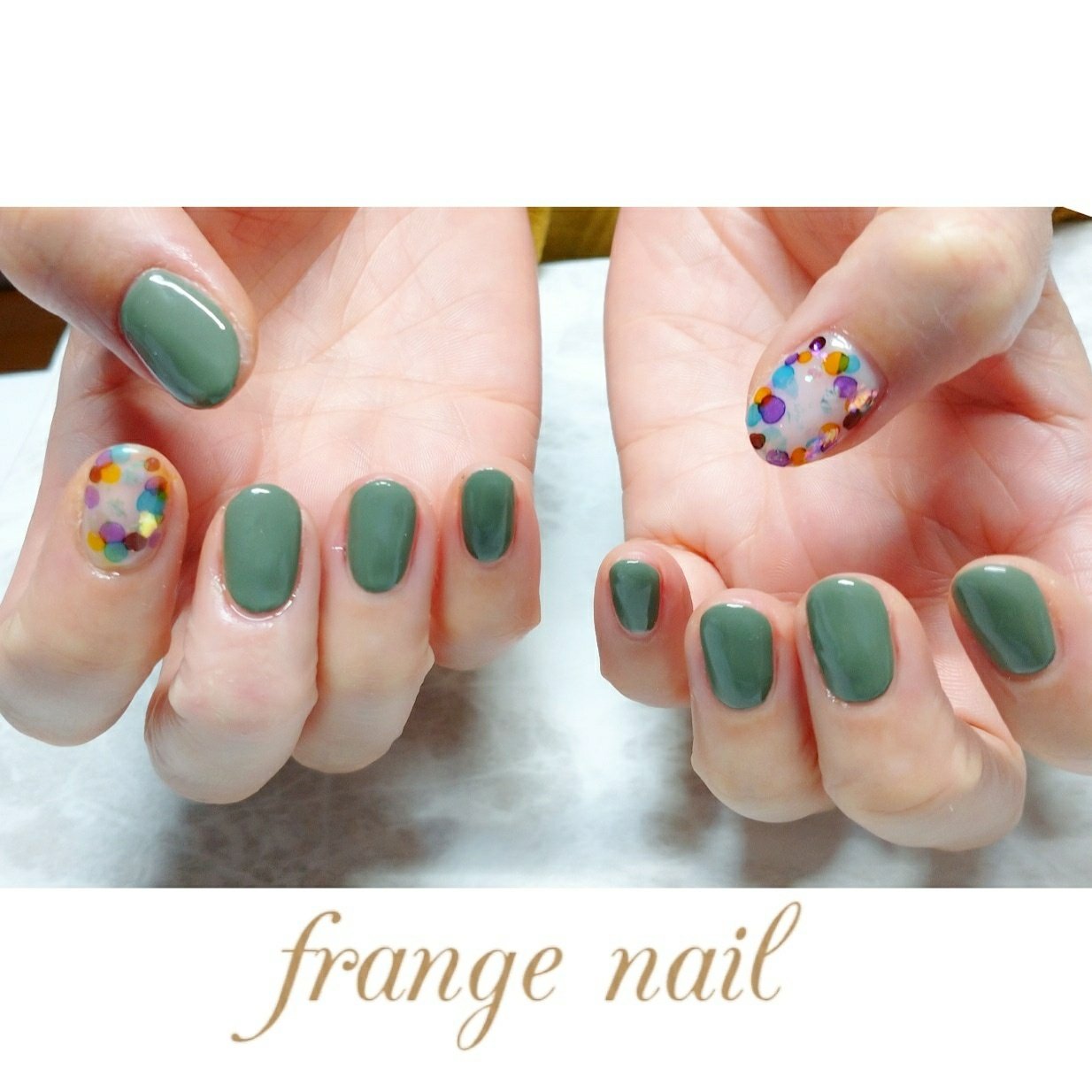 冬 オールシーズン クリスマス ハンド グリーン Frange Nailのネイルデザイン No ネイルブック