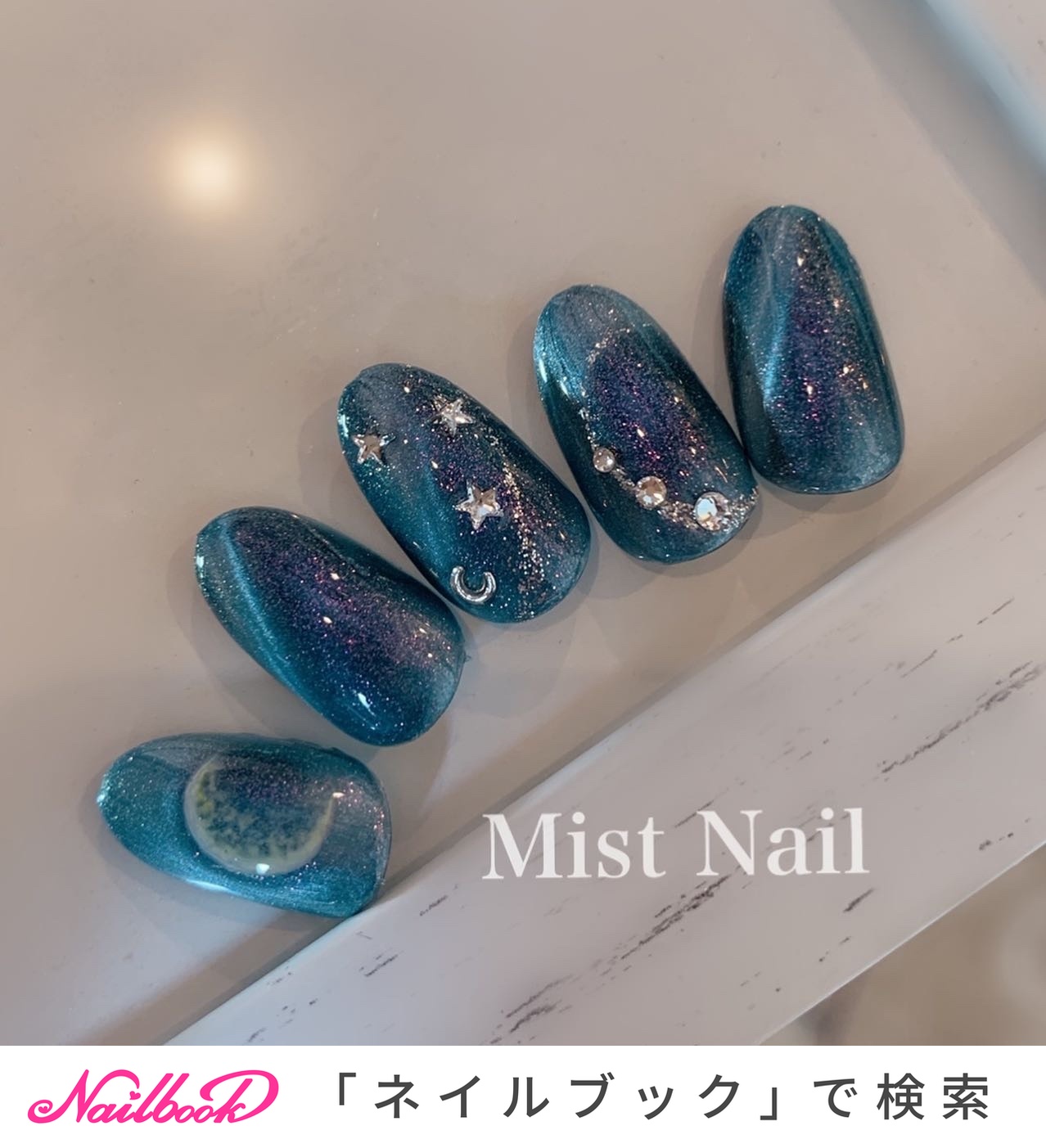 人気順｜ブルー(青)/#月と星のネイルデザイン｜ネイルブック