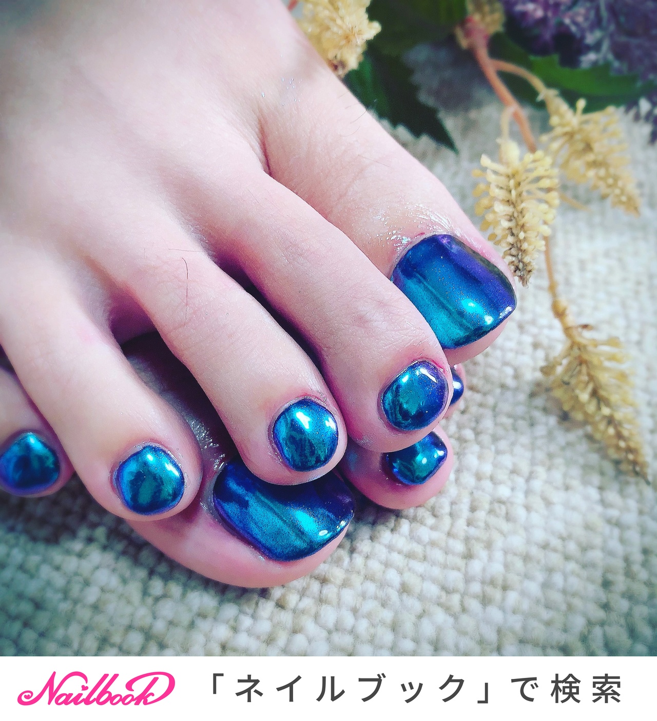 夏/フット/ミラー/ジェルネイル/お客様 - JUJU.nailのネイルデザイン