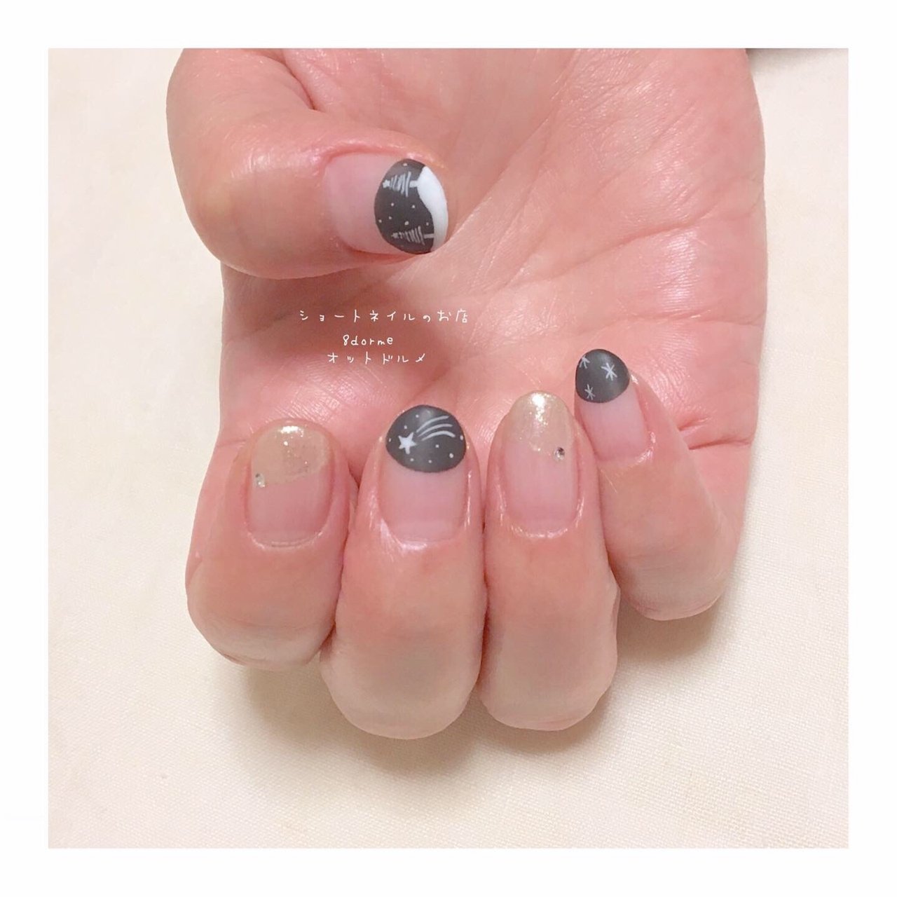 冬 クリスマス デート 女子会 ハンド 大岡山ネイルサロン ショートネイルのお店 8dorme オットドルメ のネイルデザイン No 450 ネイルブック