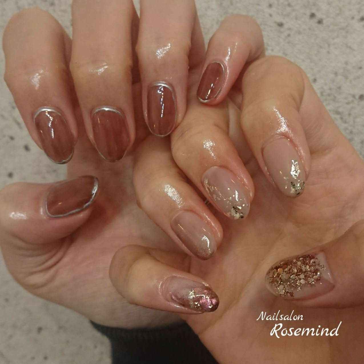 秋 冬 ハンド ニュアンス ショート Nail Rosemindのネイルデザイン No ネイルブック