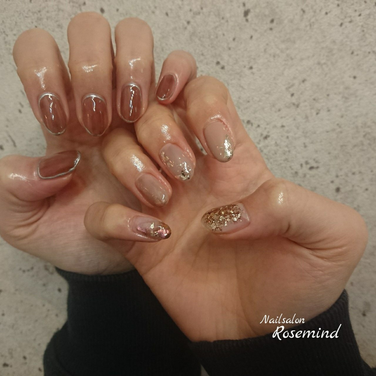 秋 冬 ハンド ニュアンス ショート Nail Rosemindのネイルデザイン No ネイルブック