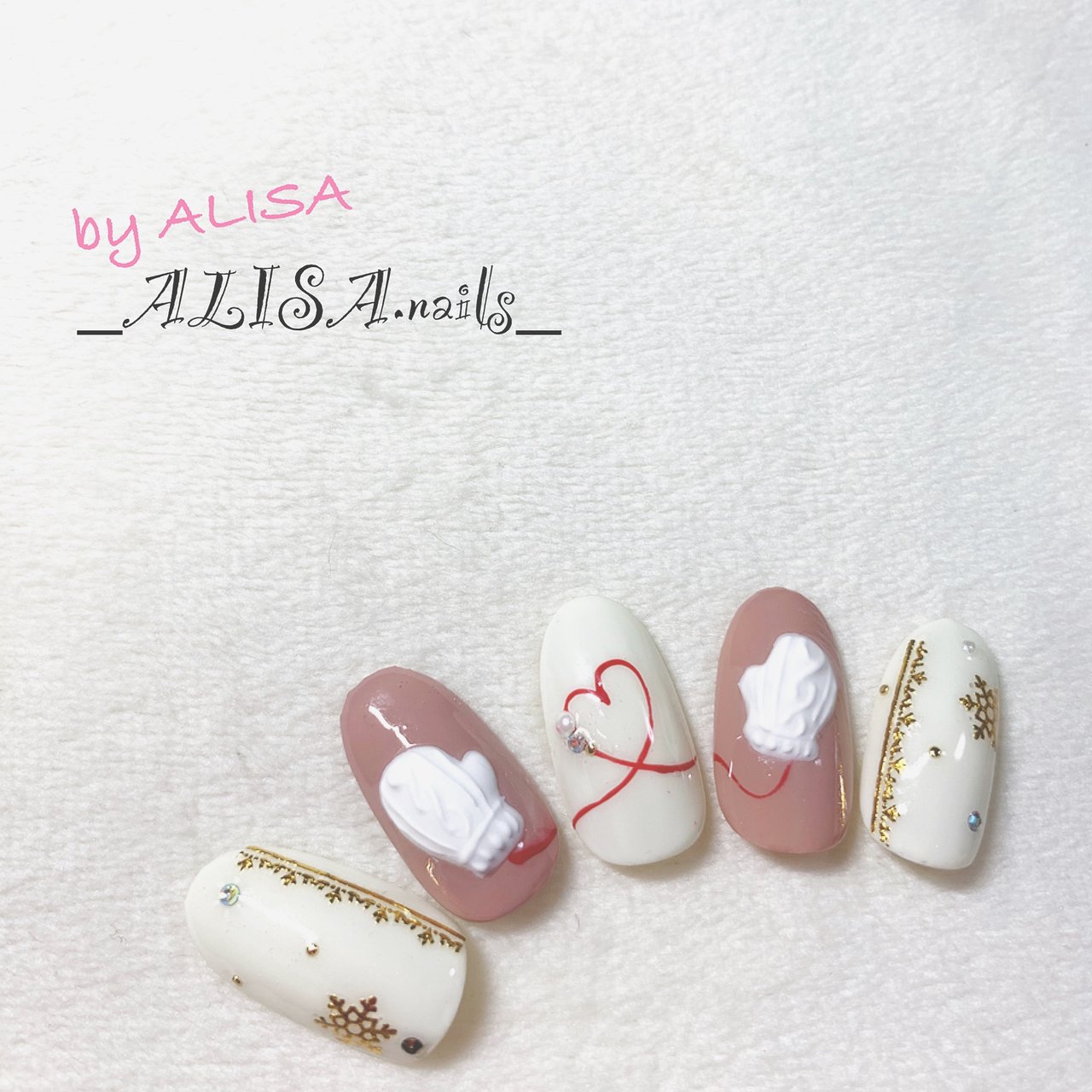 冬/ニット/マット/雪の結晶/ホワイト - ALISAのネイルデザイン[No