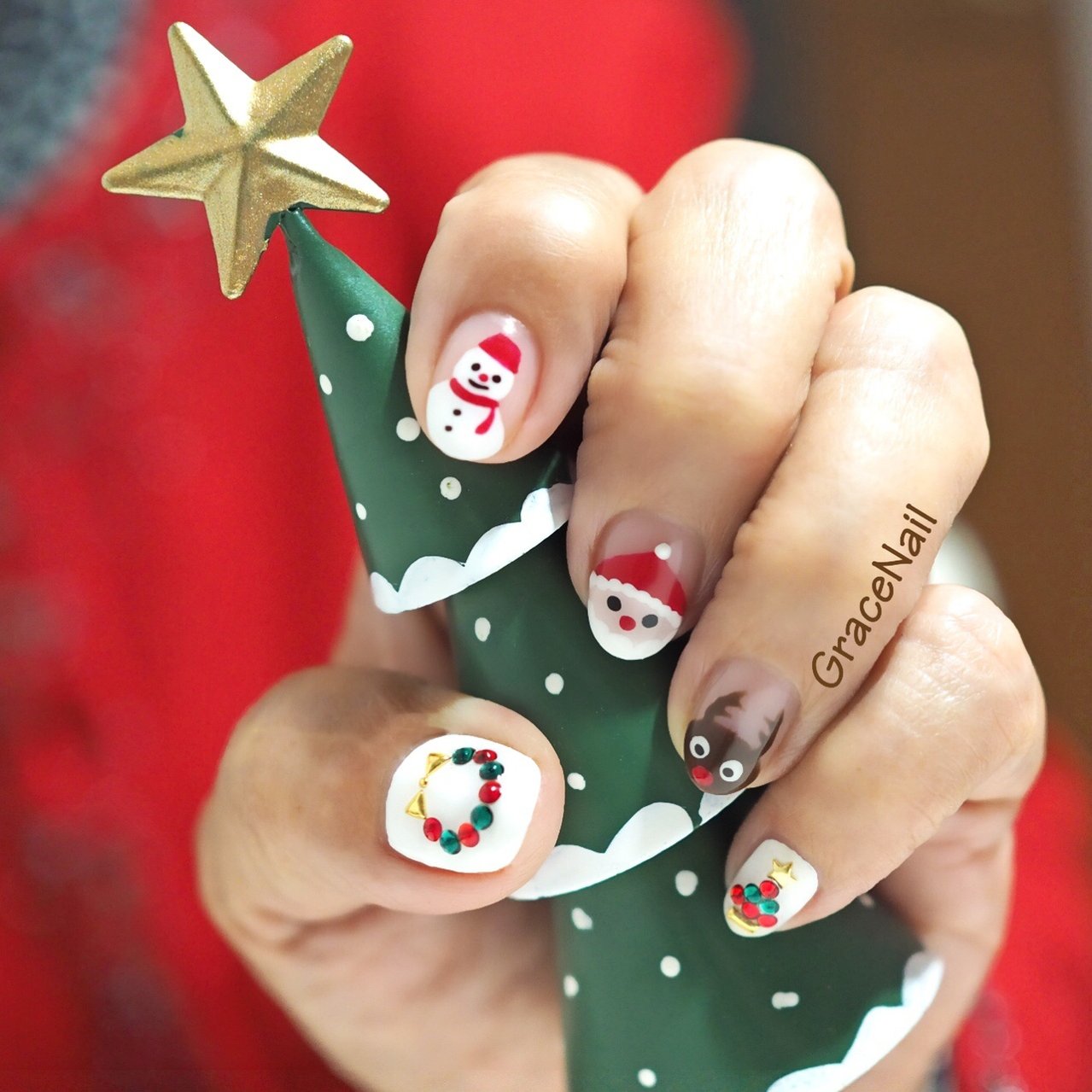 冬 クリスマス パーティー 女子会 ハンド Gracenailのネイルデザイン No ネイルブック