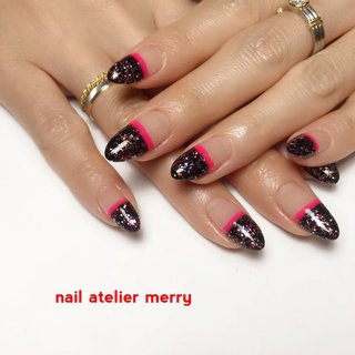 半分フレンチのネイルデザイン ネイルブック