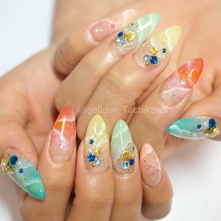 22年 新着順 カラフル レインボー 立川北口ネイルサロンのネイルデザイン ネイルブック