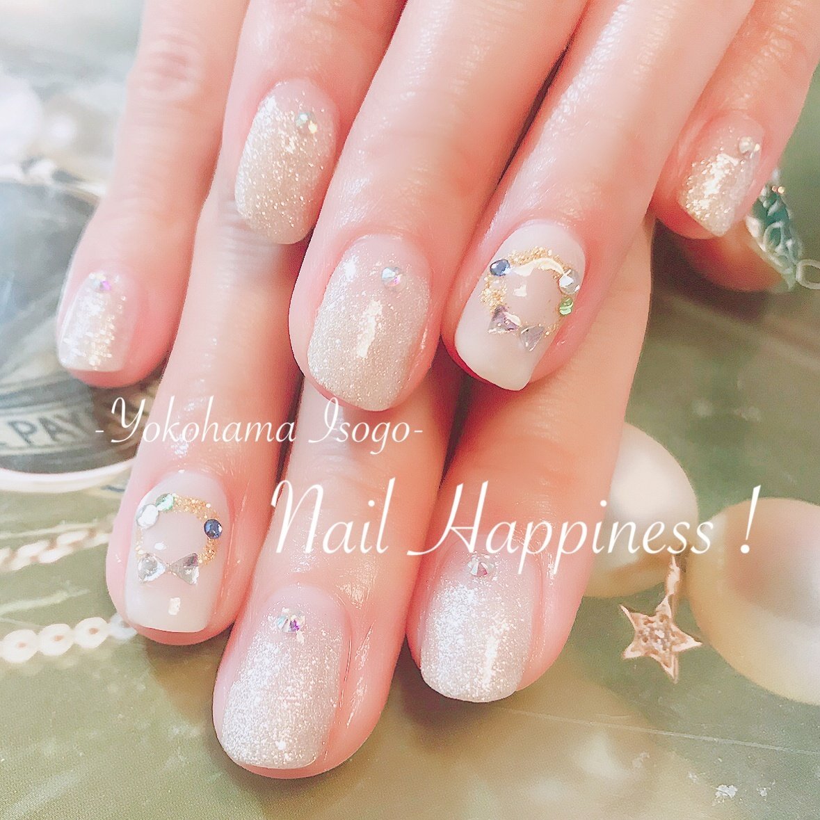 クリスマス グラデーション ラメ フラワー グリーン Nail Happiness ネイルハピネス ささきまきのネイル デザイン No ネイルブック