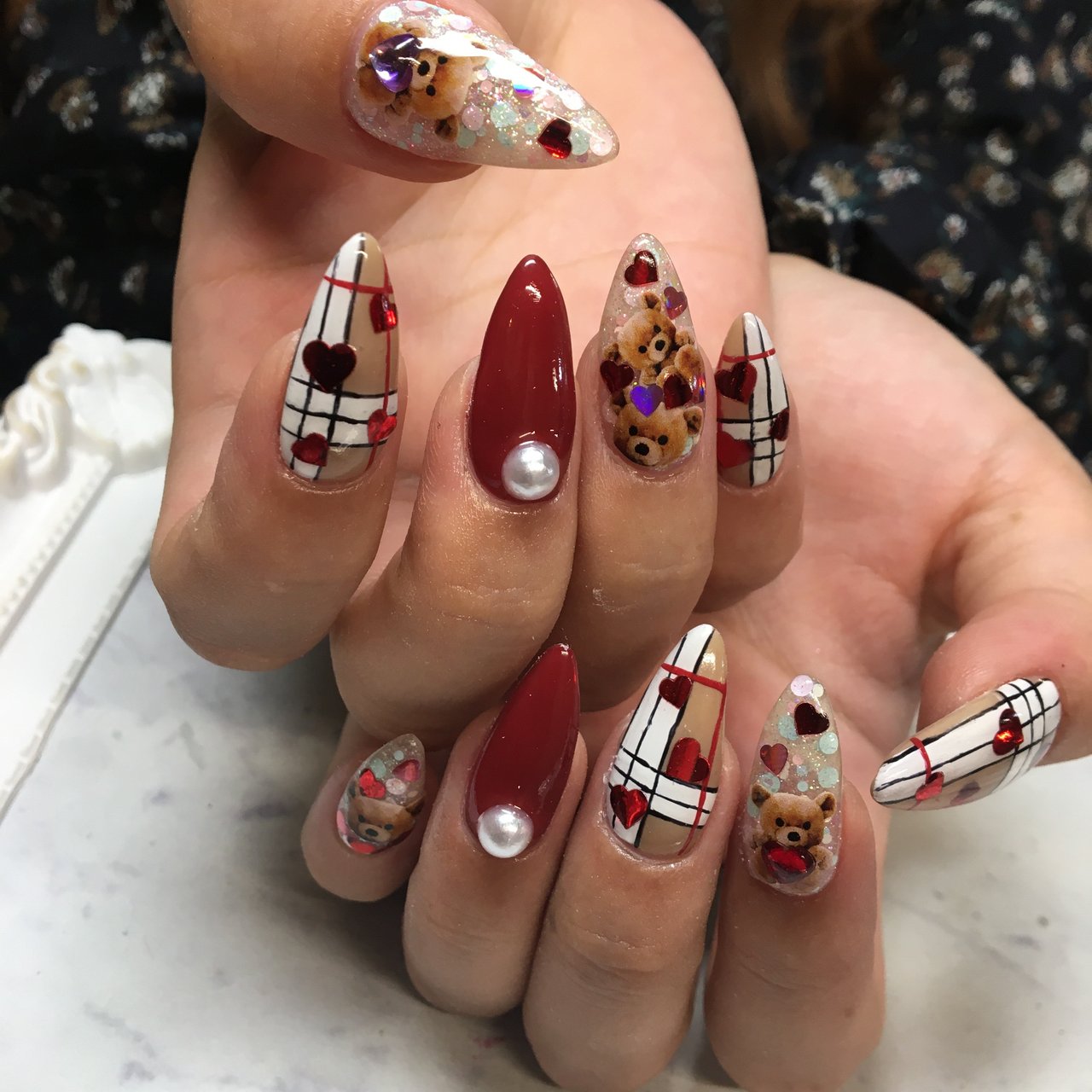 秋 冬 チェック キャラクター ブランド柄 Yukachi 0358のネイルデザイン No ネイルブック