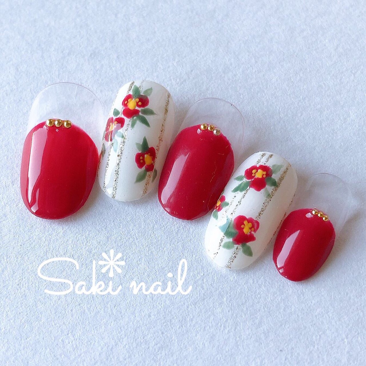 冬 お正月 成人式 オフィス ハンド 咲nail サキネイル のネイルデザイン No ネイルブック