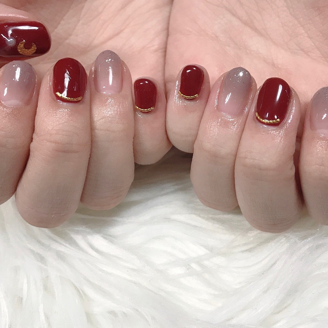 冬 ハンド グラデーション ラメ ワンカラー Mayaのネイルデザイン No 449 ネイルブック