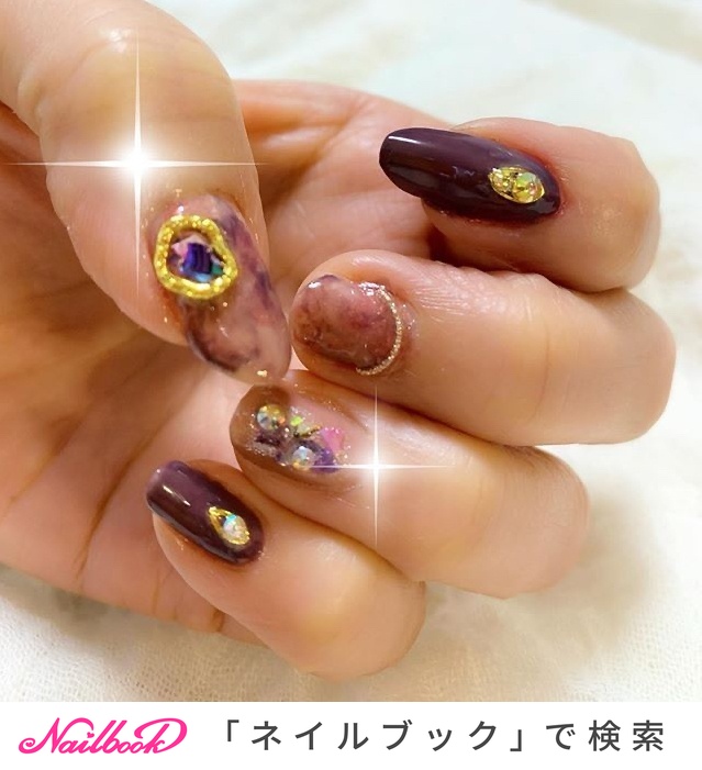 フレームパーツネイルのネイルデザイン ネイルブック