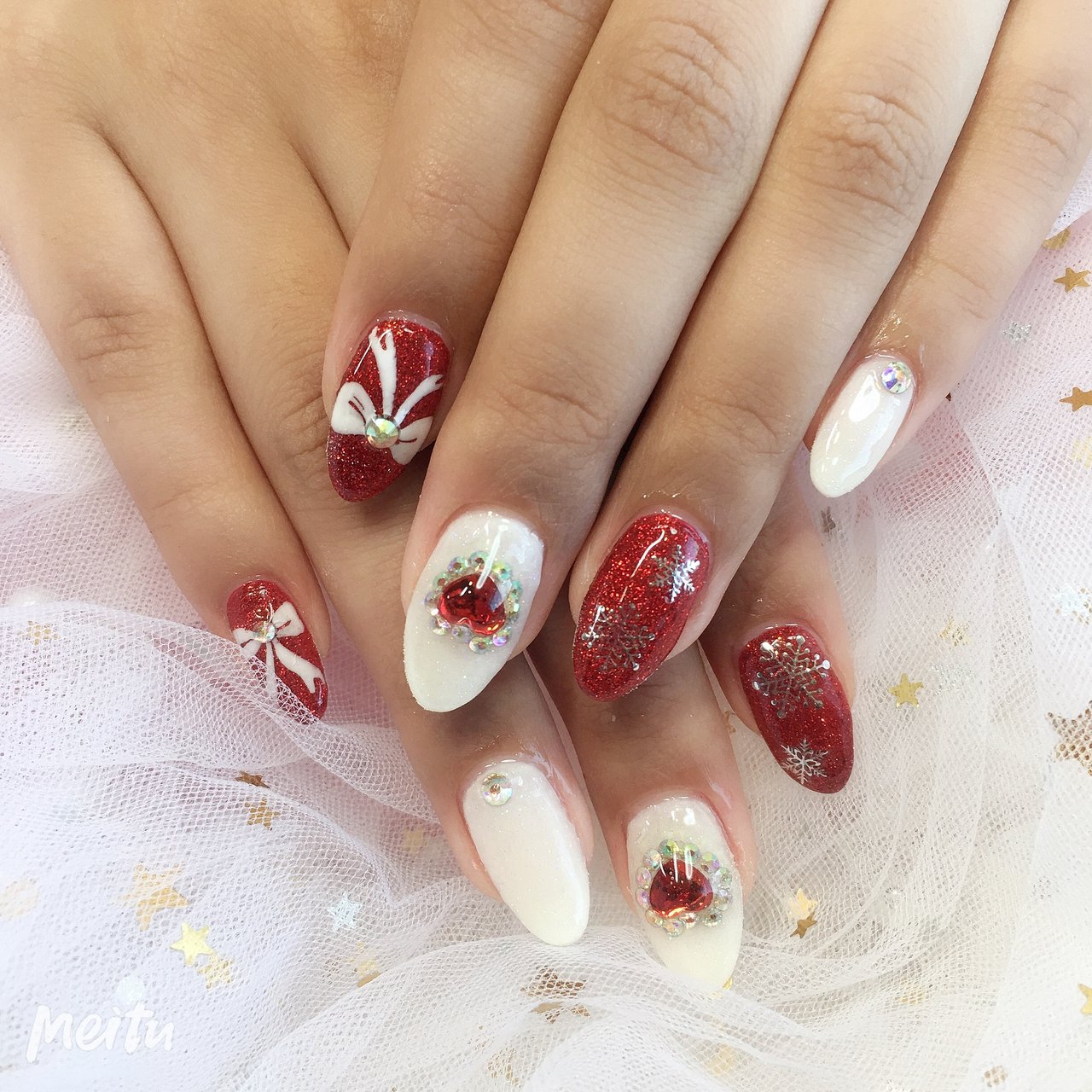 ミディアム ホワイト レッド ジェル お客様 パンダ Nail 川崎のネイルデザイン No ネイルブック