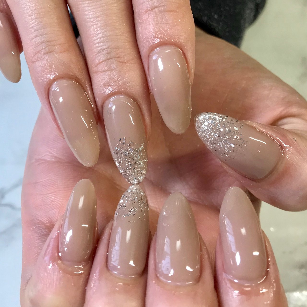 オールシーズン ロング クリア ベージュ ピンク Nail Room Amery のネイルデザイン No ネイルブック