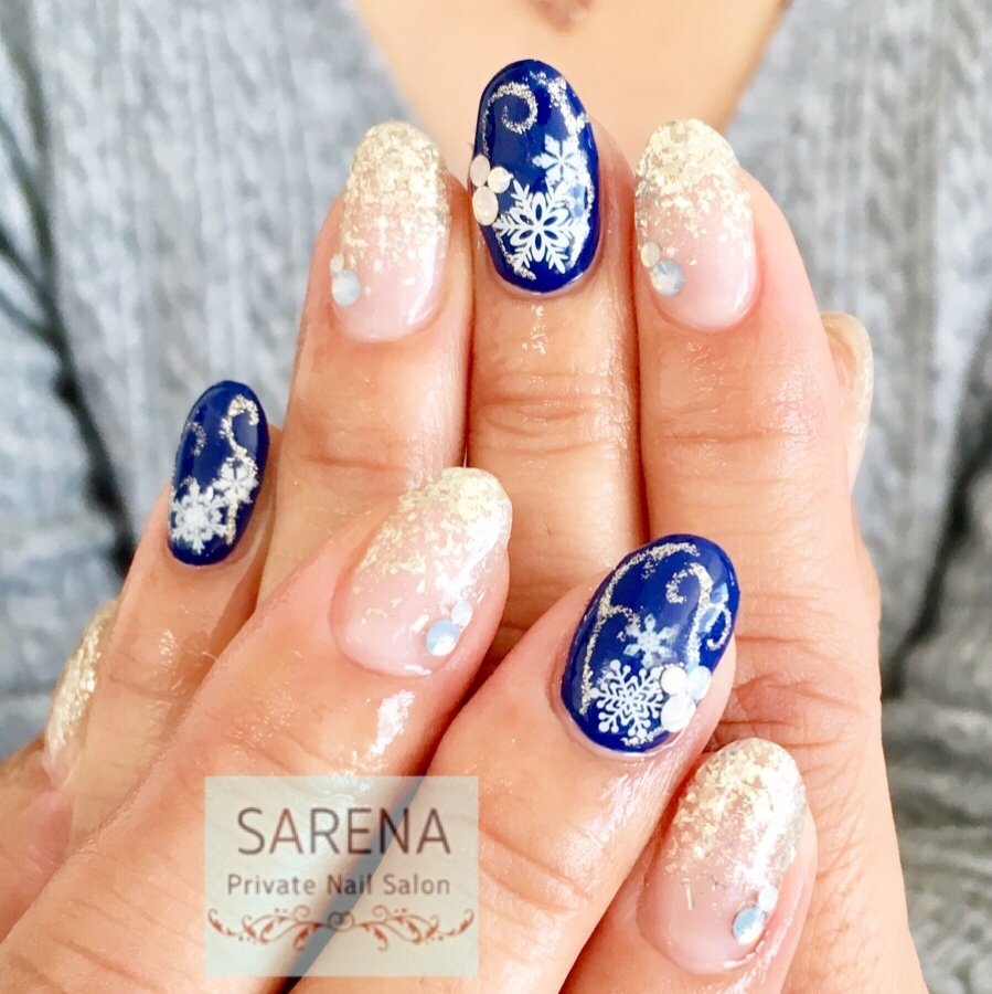 冬 お正月 パーティー デート ハンド Rie サレナネイル 川崎市武蔵小杉のネイルデザイン No ネイルブック