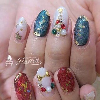 22年 新着順 クリスマス 宝石風ネイルのネイルデザイン ネイルブック