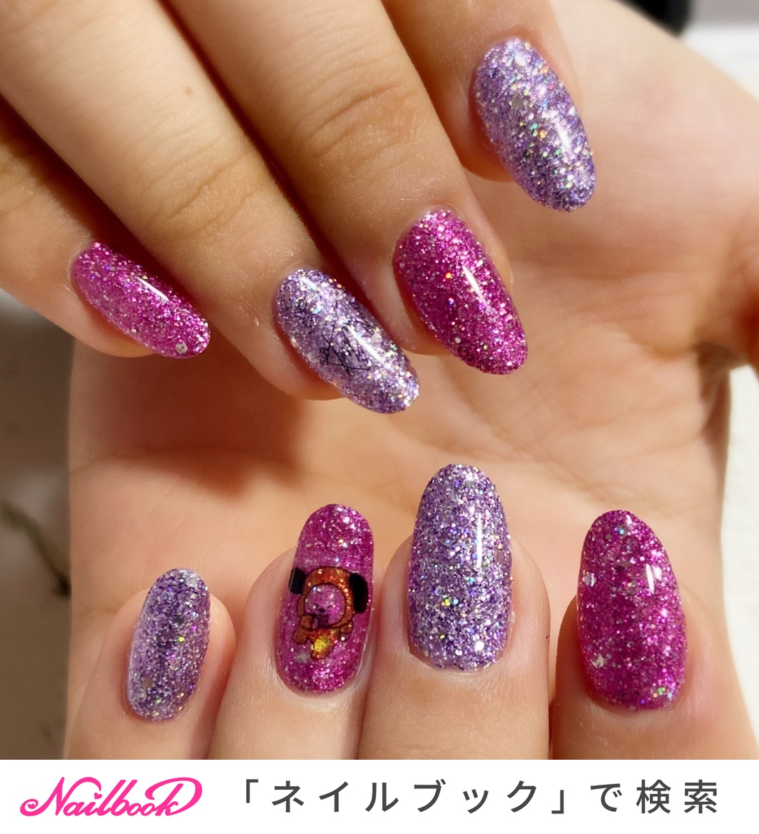 21年 新着順 シルバー 銀 Btsロゴネイルのネイルデザイン ネイルブック