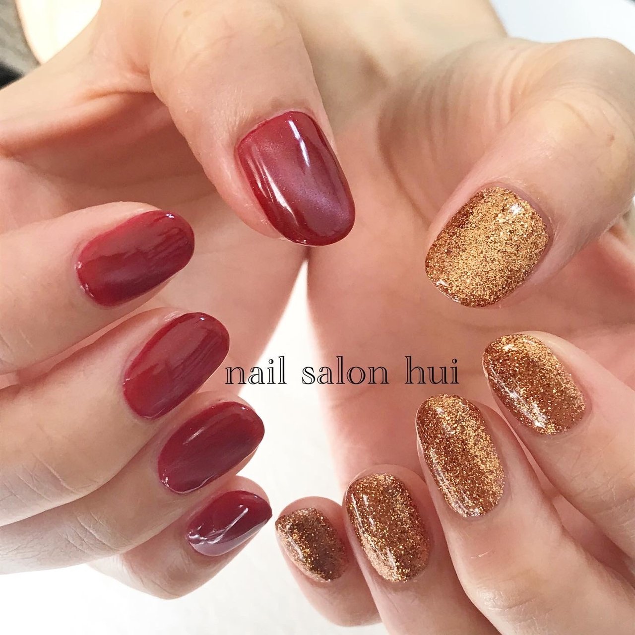 お正月 クリスマス ハンド ラメ ワンカラー Nailsalon Huiのネイルデザイン No ネイルブック