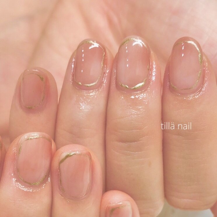 ハンド クリア ベージュ グレージュ Tilla Nail ティラネイル のネイルデザイン No ネイルブック