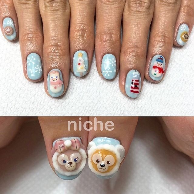 冬 リゾート クリスマス ハンド キャラクター Nailsalonniche ネイルサロンニッチのネイルデザイン No ネイル ブック