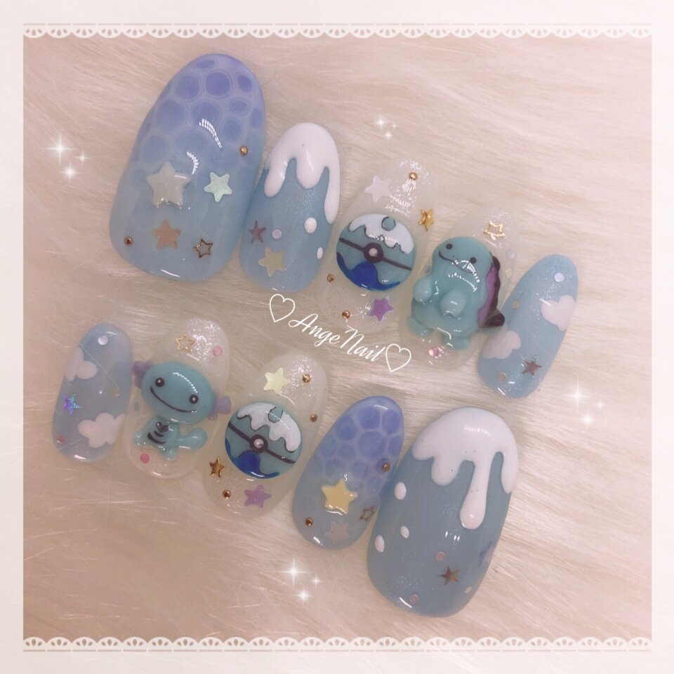 海 ハンド 水色 ブルー Angenailのネイルデザイン No ネイルブック