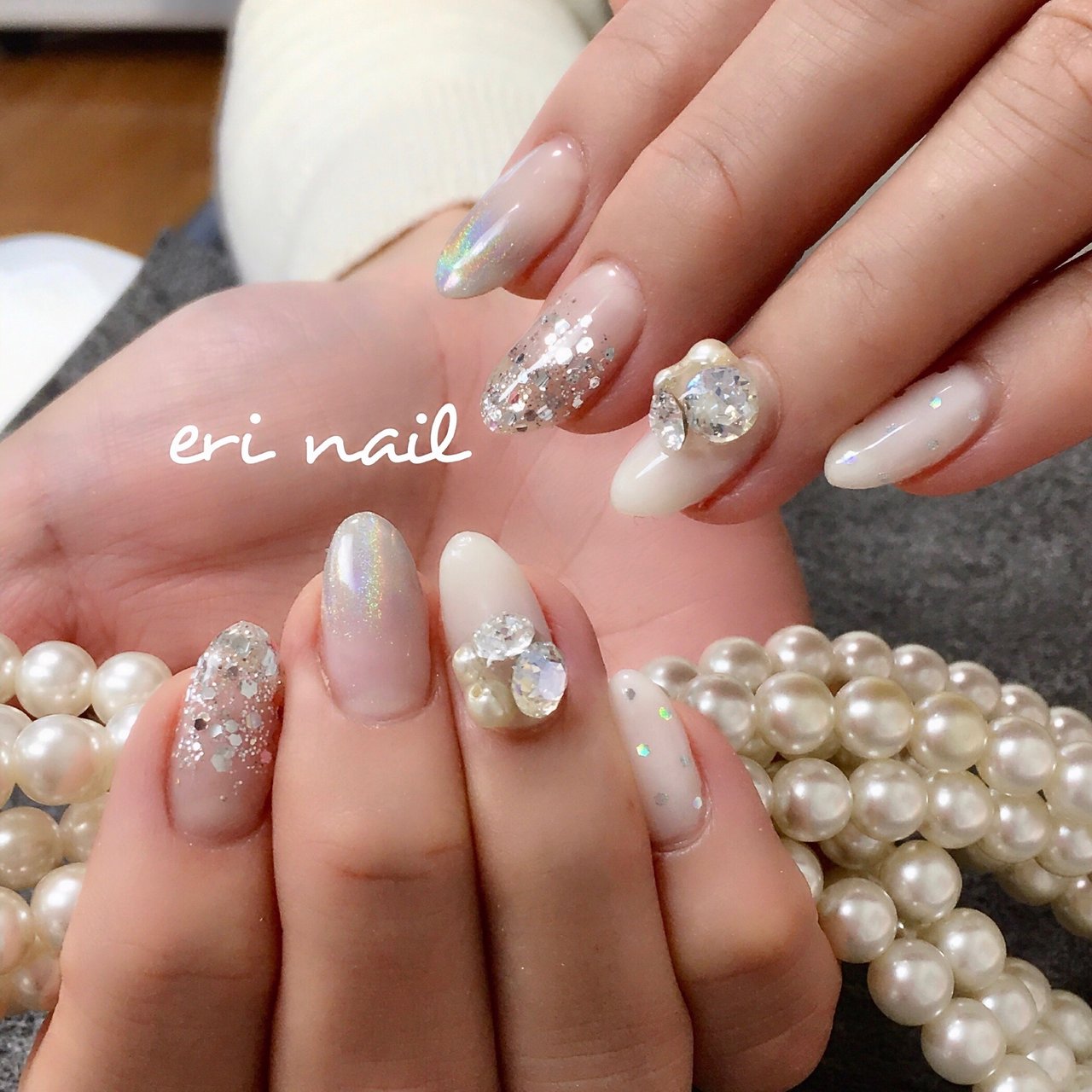 冬 オールシーズン ハンド グラデーション ラメ 名古屋市天白区 自宅ネイルサロン Eri Nailのネイルデザイン No ネイル ブック