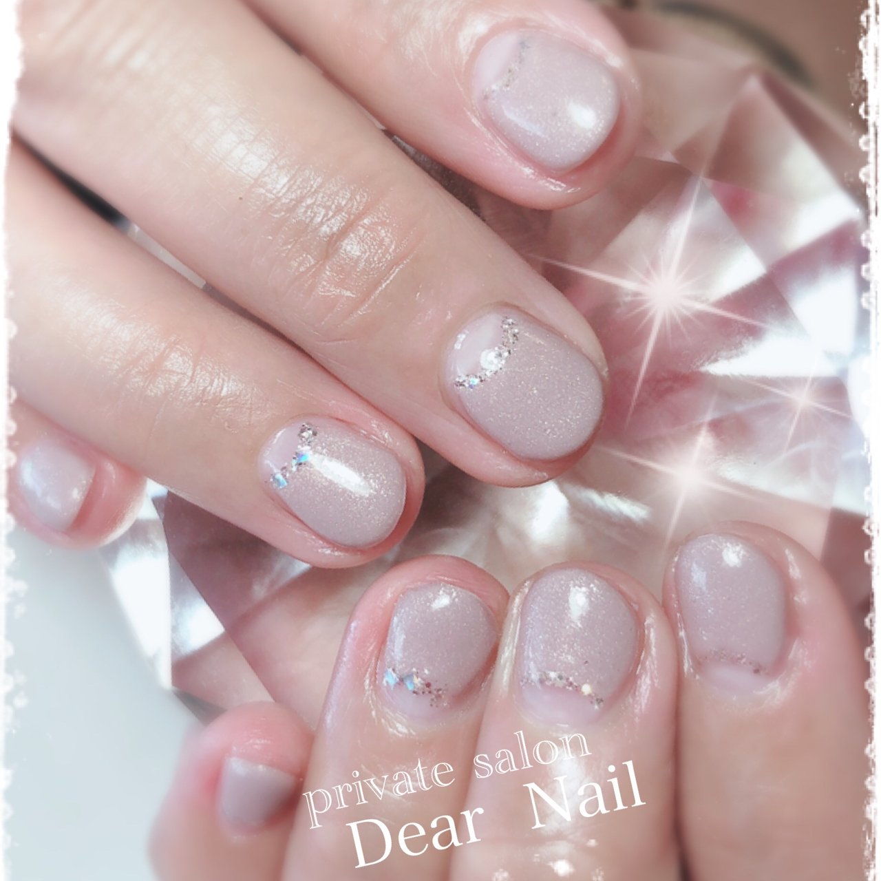 オールシーズン ハンド フレンチ ラメ ショート Dearnail39のネイルデザイン No ネイルブック