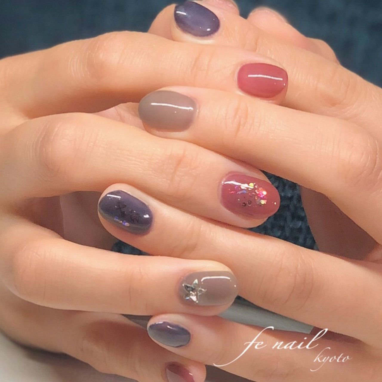 冬 女子会 ハンド ラメ ワンカラー Fenailのネイルデザイン No ネイルブック