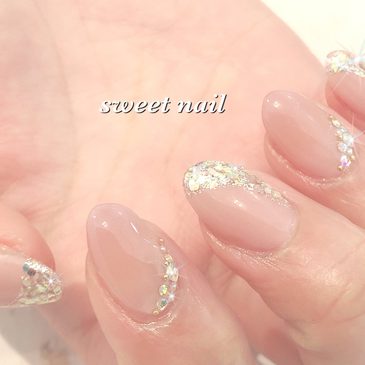 オールシーズン ブライダル ハンド シンプル ミディアム 伊勢崎ネイルサロンsweetのネイルデザイン No ネイルブック