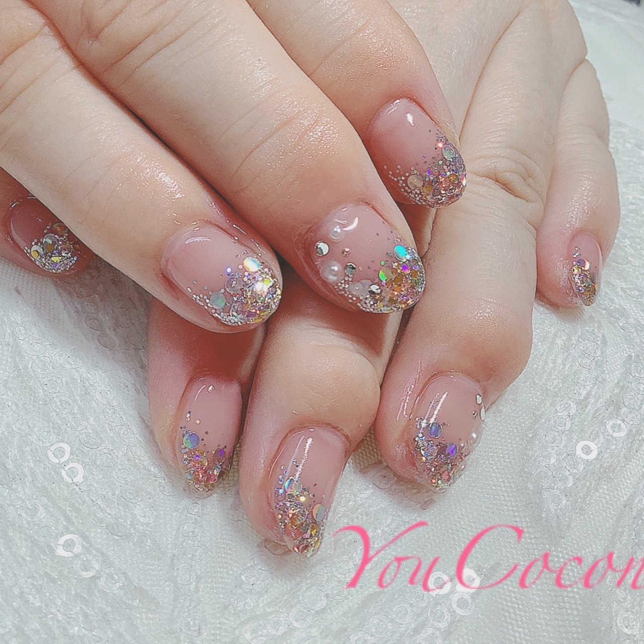 オールシーズン パーティー ハンド ホログラム ラメ ネイルサロン ユーココンのネイルデザイン No ネイルブック