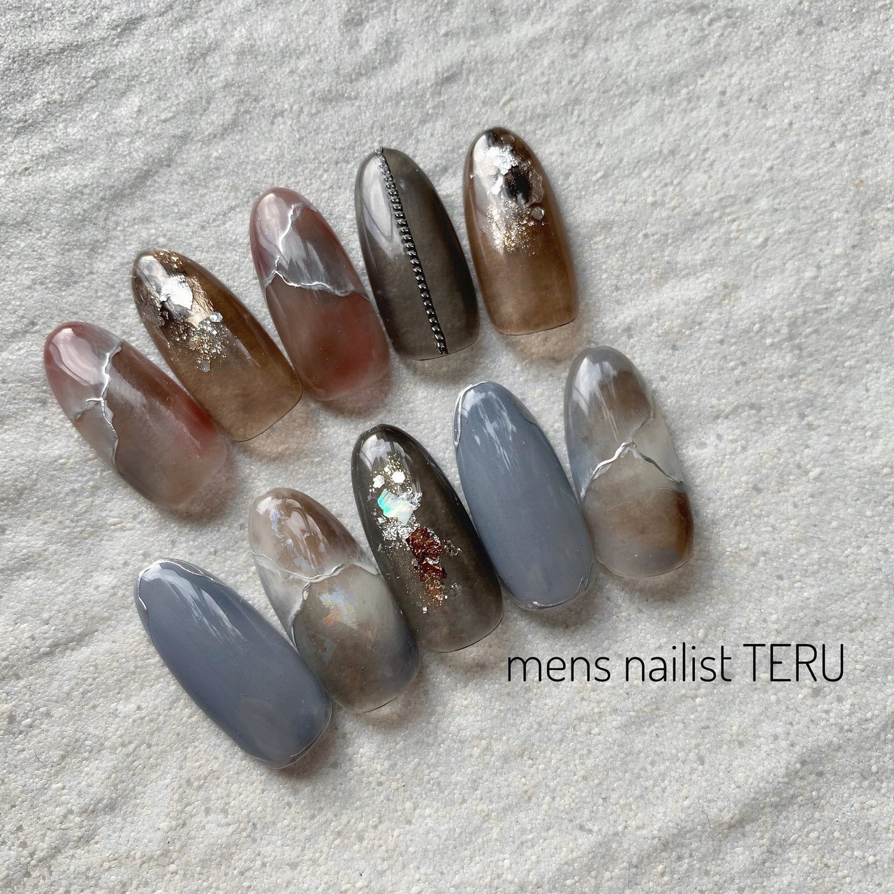 秋 冬 オールシーズン ハンド メンズネイリストteruのネイルデザイン No ネイルブック