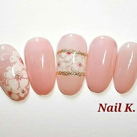 ハンド フラワー ピンク ジェル ネイルチップ Nail K のネイルデザイン No ネイルブック