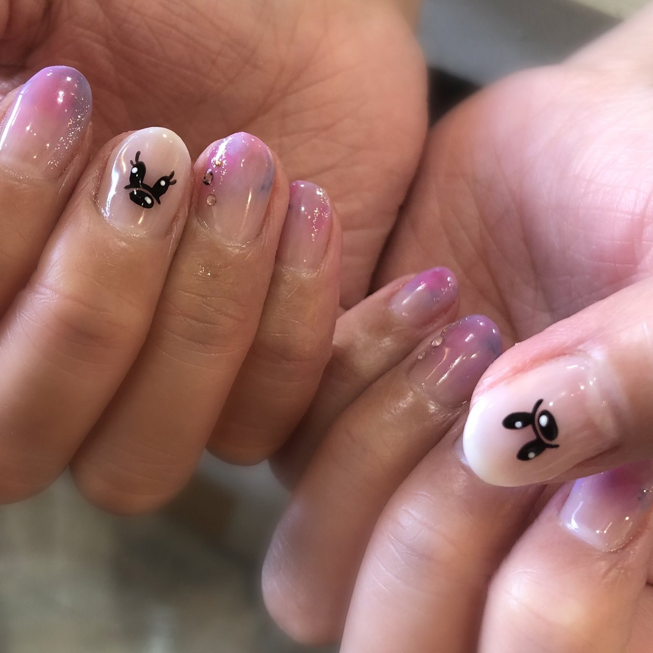 ハンド シンプル グラデーション キャラクター ショート 宮城県 石巻 ロージーネイル Rosy Nail Pupuu Rosyのネイル デザイン No ネイルブック