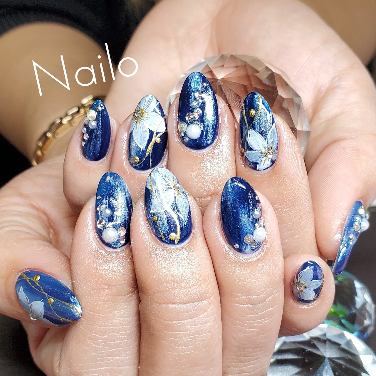 冬 お正月 クリスマス ワンカラー フラワー Nailsalon Nailoのネイルデザイン No ネイルブック