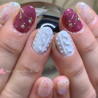 #茅ヶ崎ネイルサロン#格安ネイルサロン#nail salon aile#ジェルネイル#ハンド#アートし放題#冬#ニットネイル#ホワイト#ボルドー#ネックレス風 


自店オフ無料4週間以内のお付け替え）
ハンドアートし放題5500円 #冬 #ハンド #チェーン #ニット #ニュアンス #マット #オーロラ #ミディアム #ホワイト #ボルドー #ゴールド #ジェルネイル #お客様 #Nail salon aile #ネイルブック