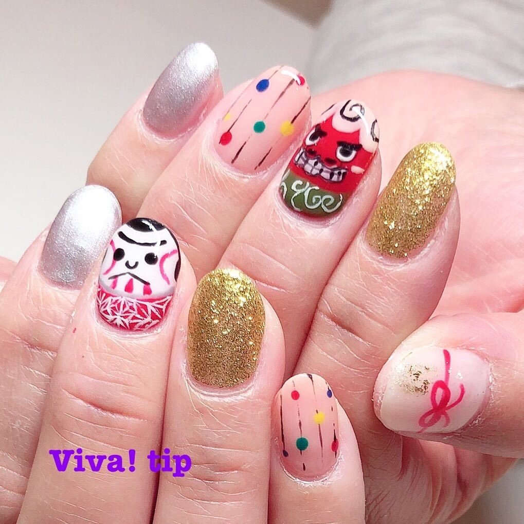 冬 ハンド 痛ネイル キャラクター ショート Vivatip ビバティップ のネイルデザイン No ネイルブック